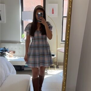 Hill House Plaid Puff Sleeve Dress